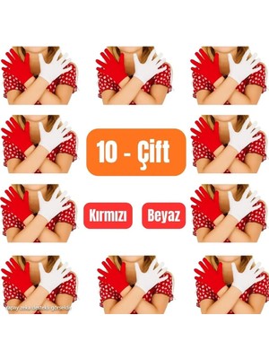 Unisex 10 Çift Çocuk Bando & Pandomim & Tören & Gösteri & Merasim Eldiveni & 23 Nisan & 19 Mayıs