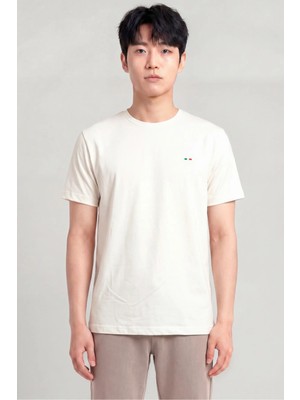 Piero Perla Nakış Detaylı Regular Fit Erkek Bisiklet Yaka T-Shirt