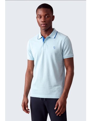 Piero Perla Erkek Eva Nakış Detaylı Ayaksız Triko Yaka Slim Fit Kıvrılmaz Yaka Polo T-Shirt
