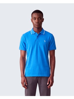 Piero Perla Erkek Eva Nakış Detaylı Ayaksız Triko Yaka Slim Fit Kıvrılmaz Yaka Polo T-Shirt