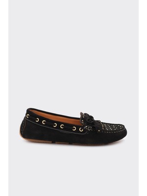 Derinet Hakiki Deri Püsküllü Kadın Loafer