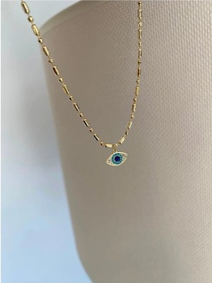 Bade Jewelry Fd Vip Gold Mavi Taşlı Gözdetaylı Kararmaz Çelik Şık Halhal