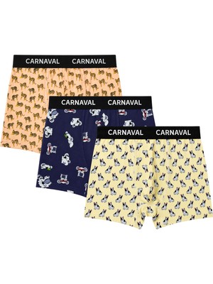 Carnaval Socks Carnaval Animal Crew Erkek Boxer 3’lü Set