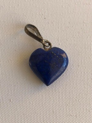 Hasyılmaz Doğal Lapis Lazuli Taşı Kalp Kolye Ucu 1,3-1,6cm