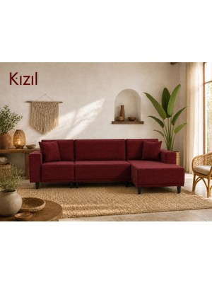 Rolivs Rivol K60 + J90 + Uz Modüler Köşe Koltuk Kızıl 280 x 165 cm