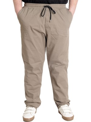 ModeXL Mode Xl Büyük Beden Pantolon Keten Jogger Milano 21913 Bej