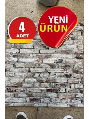 BienHome 4ADET, 70X77 cm Beyaz 0,54M² 3D Kendinden Yapışkanlı Tuğla Duvar Kağıdı Kaplama Panel KÖPÜK-FC83