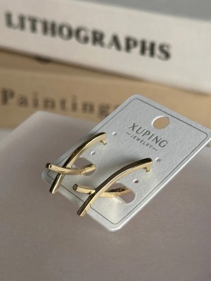 Bade Jewelry Xuping Gold Modern Tasarım Kararmaz Çelik Luxury Küpe