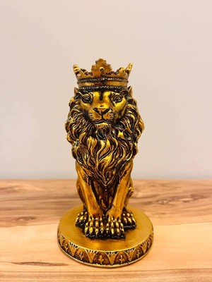 MYK Hediye ve Sanat Atölyesi Aslan Kral Biblo Heykeli 1. Sınıf Dayanıklı Dekoratif Aslan Heykeli & Masa Üstü Obje