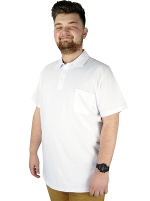 ModeXL Mode Xl T-Shirt Polo Yaka Cepli Klasik 20550 Beyaz