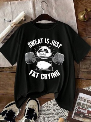 Kozz Style   Siyah Fat Crying Baskılı Regular Tişört