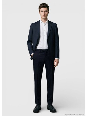 Ramsey Antrasit Çizgili Modern Fit %100 Yün Takım Elbise