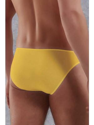 Doreanse Erkek Modal Ince Bel Bantlı Düz Renk Slip Külot 1281 - Sarı