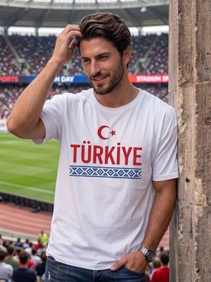 Kozz Style Erkek Beyaz Türkiye Baskı Organik Pamuk Örme Tişört