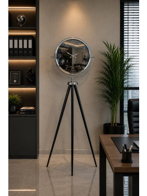 Teknoparkx Krom Modern Aynalı Tripod 150 x 45 cm Ayaklı Saat