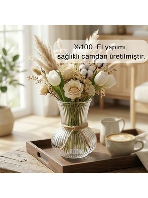 Selen Concept Çizgili Linea Damla Model Küçük Vazo