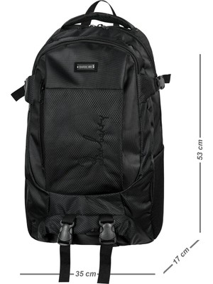 Galb Leather Siyah Full Astarli Laptop Bolmeli Suluk Omuz ve Bel Destekli Dagci Seyahat Spor Sirt Cantasi