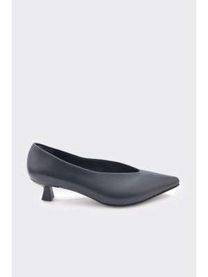 Derinet Hakiki Deri Kısa Topuklu Kadın Stiletto