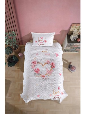 Denizli Çeyiz Clasy Tek Kişilik 4 Mevsim Kapitone Nevresim Seti Dream Bej
