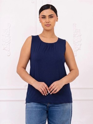 Kozz Style Kadın Geniş Beden Viskon Askılı Bluz Laci