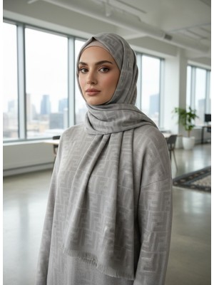 Lady Coco Yaz Esintisi Kendinden F Desenli Krep Şal