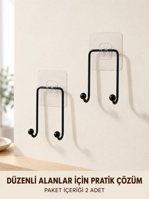 Uravas Store 2 Adet Yapışkanlı Duvar Askısı Pratik Çok Amaçlı Düzenleyici Askı