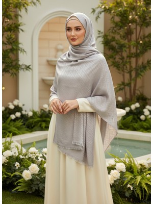 Lady Coco Yaz Esintisi Kendinden F Desenli Krep Şal