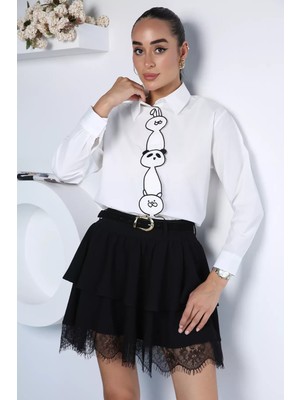 Gülseli Sevimli Karakter Baskılı Gömlek P-00022942