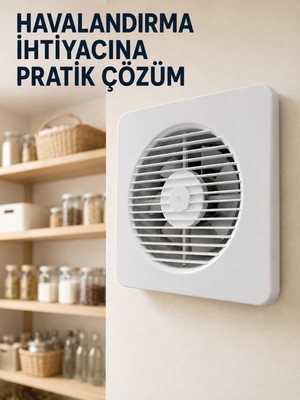 Uravas Store 150 mm Dekoratif Aspiratör 20,8 x 20,8 cm 20 W 320 M³/h Duvar ve Tavan Tipi Havalandırma Fanı - Lisinya