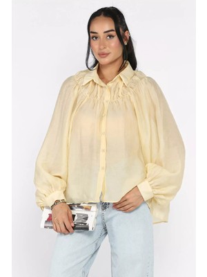 Gülseli Kadın Oversize Gömlek P-00022764