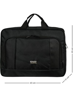 Galb Leather Unisex Siyah 16.5 Inc Laptop & Evrak Cantasi