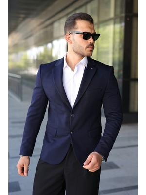 Sabri Zengin Erkek Slim Fit Çift Düğme Blazer Ceket