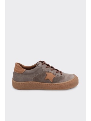 Derinet Hakiki Deri Bağcıklı Kadın Sneaker