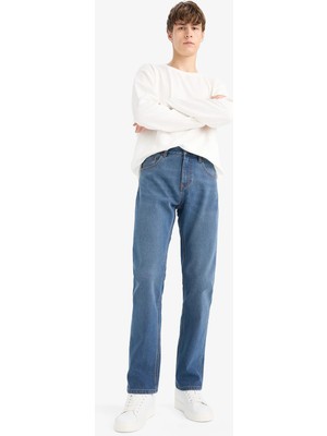 DeFacto Sıcak Tutan Sergio -Regular Fit Polarlı Sergio Jean Pantolon V0794AZ25WN
