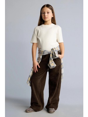 DeFacto Wide Leg Fitilli Kadife Pantolon Kız Çocuk E8295A825WN