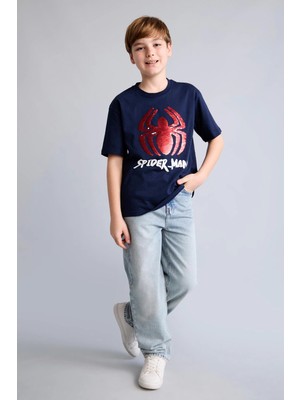 DeFacto %100 Pamuk Loose Fit Düz Paça Açık Mavi Jean Pantolon Erkek Çocuk H2152A826AU