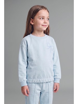 DeFacto Aplike 2'li Takım Sweatshirt Eşofman Altı Kız Bebek G8500A526SP