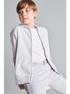 DeFacto Kapüşonlu Basic Fermuarlı Cepli Sweatshirt Hırka Erkek Çocuk E9575A826AU