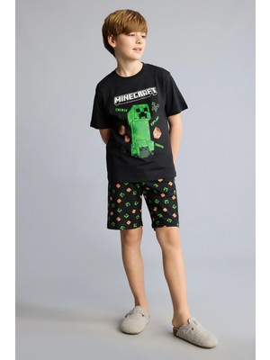 DeFacto %100 Pamuk Regular Fit 2'li Pijama Şort Tişört Takımı Erkek Çocuk H0371A826SM