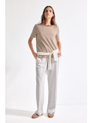 DeFacto Straight Fit Elastik Bel Basic Gri Melanj Eşofman Altı I4052AX26AU