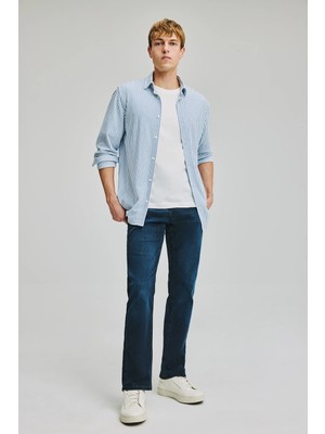 DeFacto Sergio Regular Fit Normal Bel Boru Paça Düz Paça İndigo Jean Pantolon W7086AZ26AU