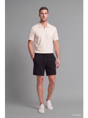 DeFacto Regular Fit Düz Paça Siyah Şort I1296AX26SM