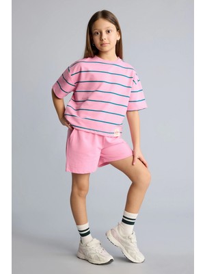 DeFacto Sweatshirt Kumaşı 2'li Takım Kız Çocuk H7876A826SM