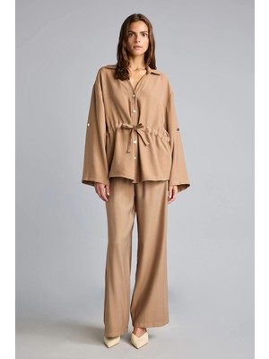 DeFacto Wide Leg Cepli Yüksek Bel Geniş Paça Pantolon H0887AX26SM