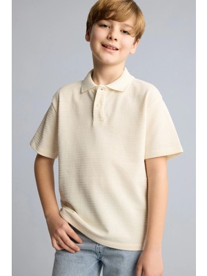 DeFacto Oversize Jakarlı Kısa Kollu Polo Tişört Erkek Çocuk H0913A826SM