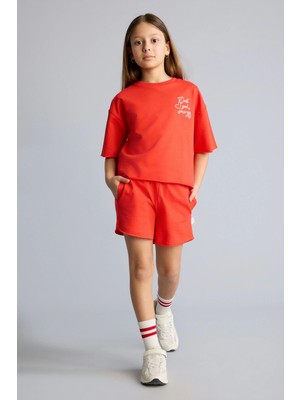 DeFacto Sweatshirt Kumaşı 2'li Takım Kız Çocuk H5745A826SM