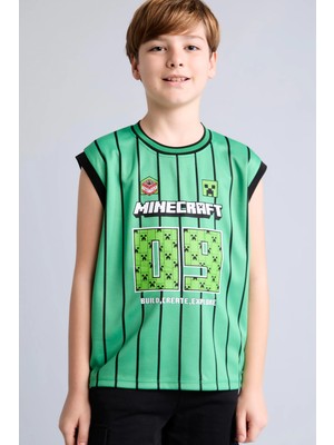 DeFacto Minecraft Bisiklet Yaka Yeşil Atlet Erkek Çocuk H6716A826HS