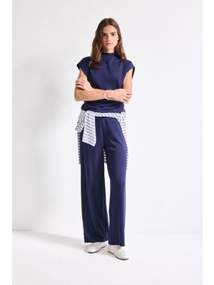 DeFacto Wide Leg Lacivert Pantolon E5784AX26AU
