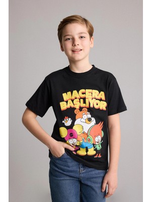 DeFacto %100 Pamuk Süper 1 Takım New Regular Fit Bisiklet Yaka Kısa Kollu Tişört Erkek Çocuk H7924A826HS