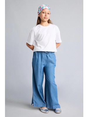 DeFacto Culotte Geniş Paça Orta Mavi Jean Pantolon Kız Çocuk G0252A826SM
